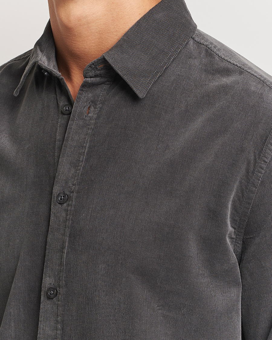 Hombres | Camisas | Samsøe Samsøe | Liam Baby Cord Shirt Volcanic Ash