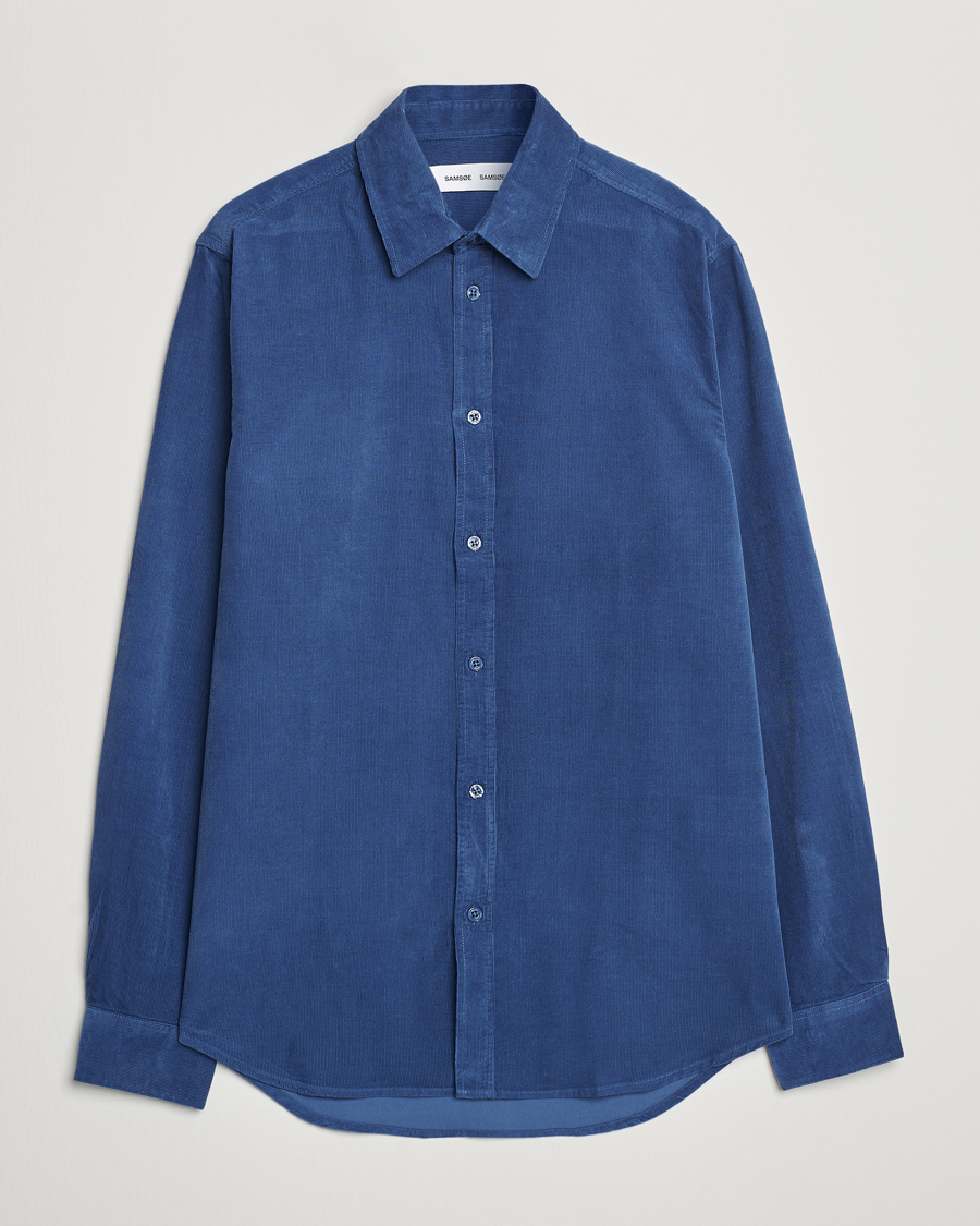 Hombres | Camisas | Samsøe Samsøe | Liam Baby Cord Shirt True Navy