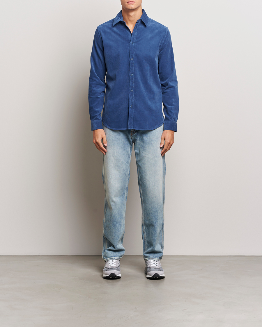Hombres | Camisas | Samsøe Samsøe | Liam Baby Cord Shirt True Navy