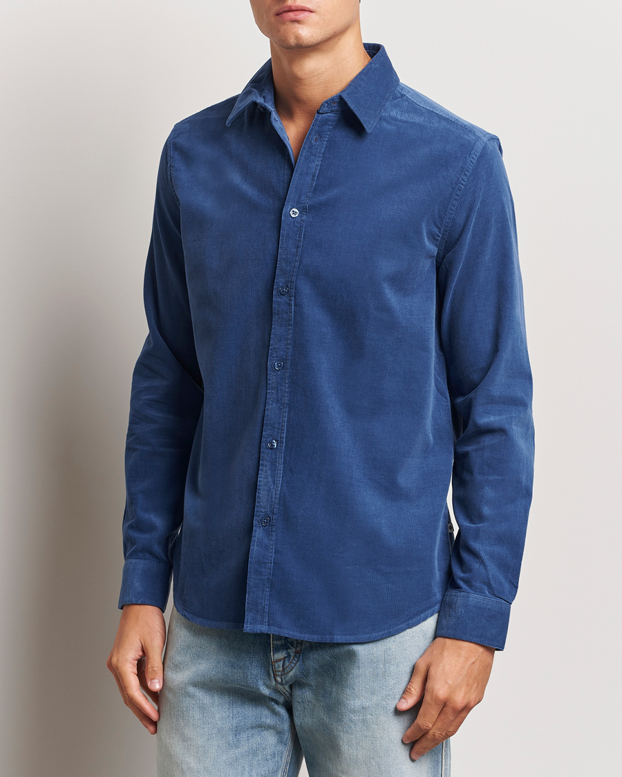 Hombres | Camisas | Samsøe Samsøe | Liam Baby Cord Shirt True Navy