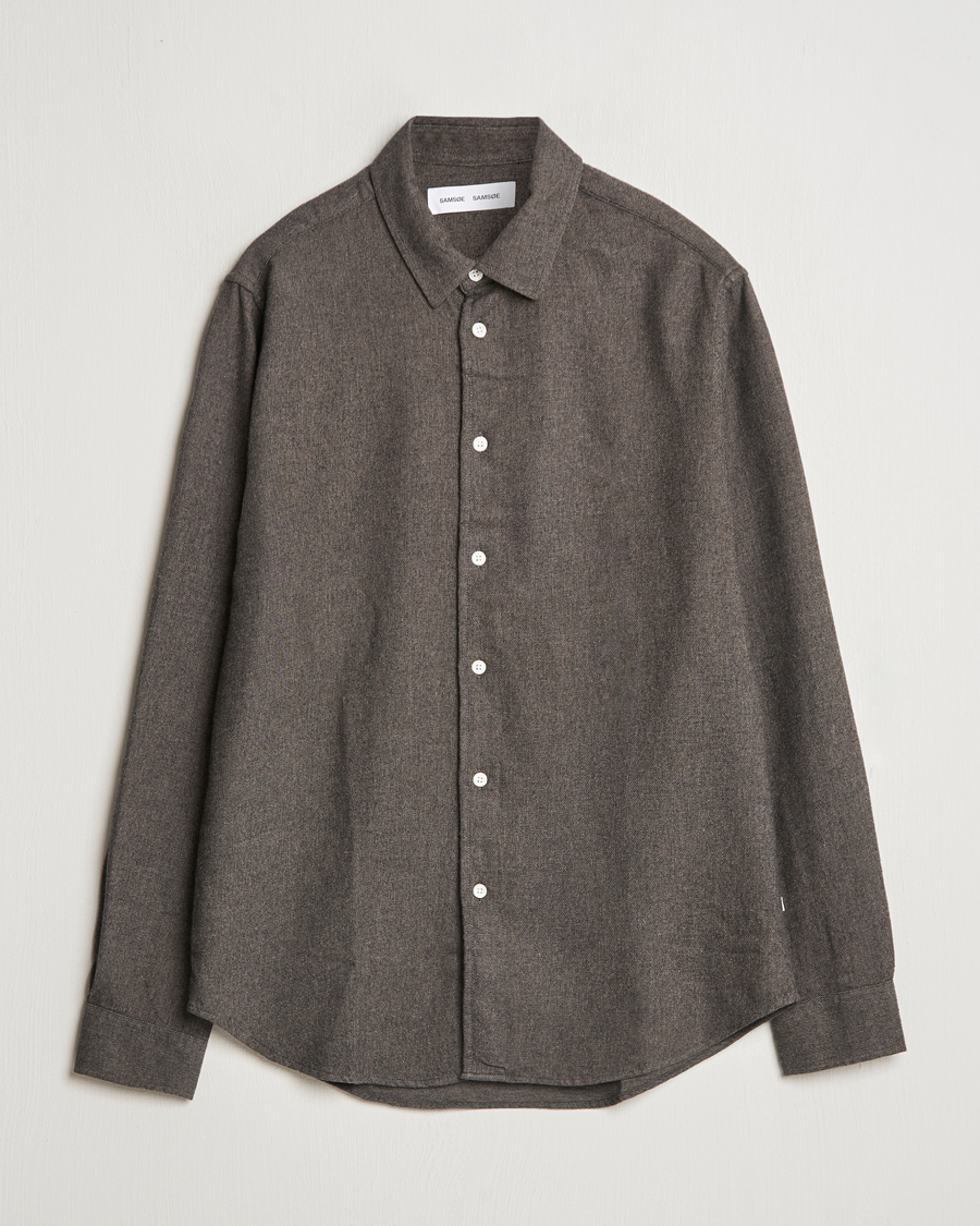 Hombres | Camisas | Samsøe Samsøe | Liam Brushed Flannel Shirt Major Brown Melange