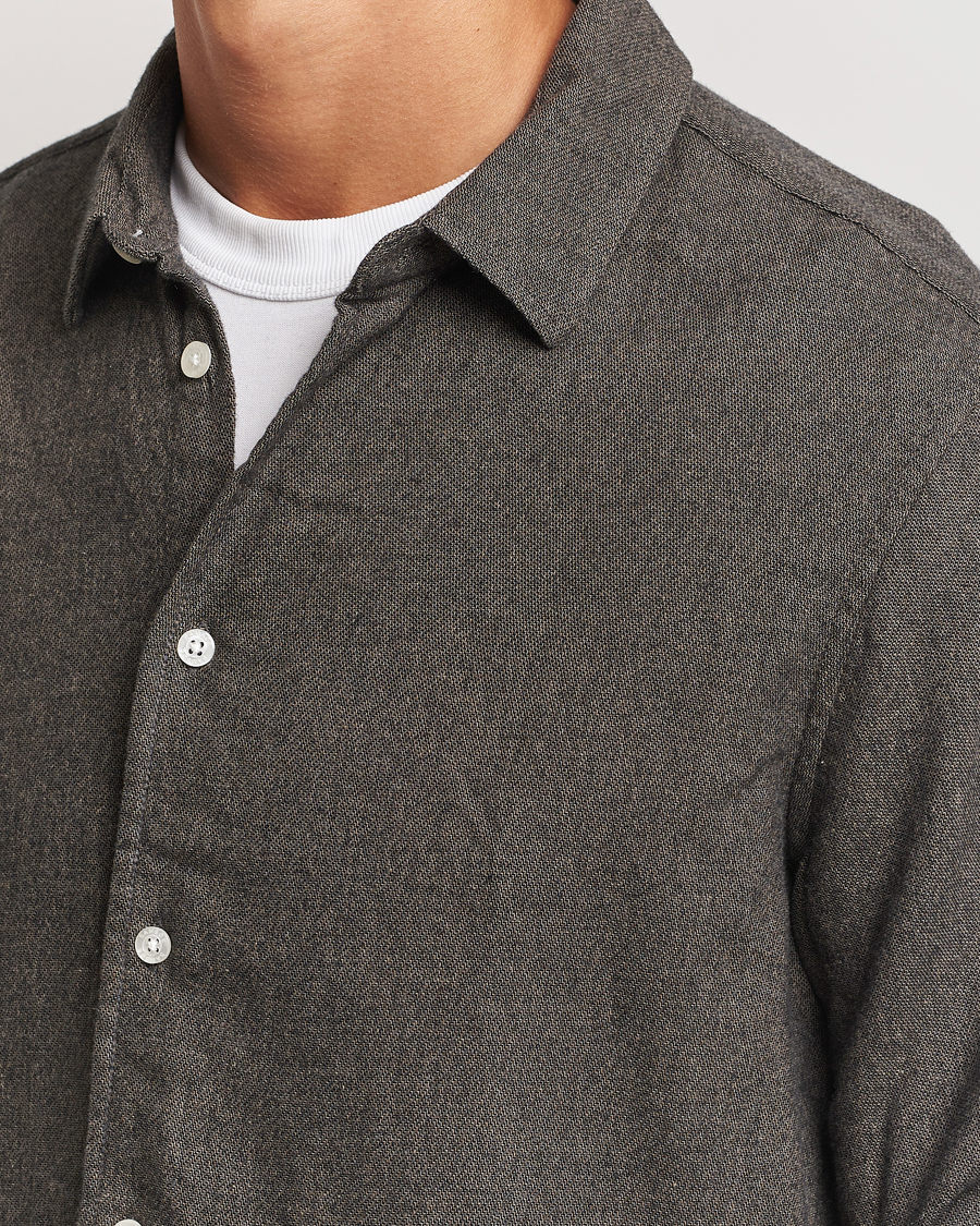 Hombres | Camisas | Samsøe Samsøe | Liam Brushed Flannel Shirt Major Brown Melange