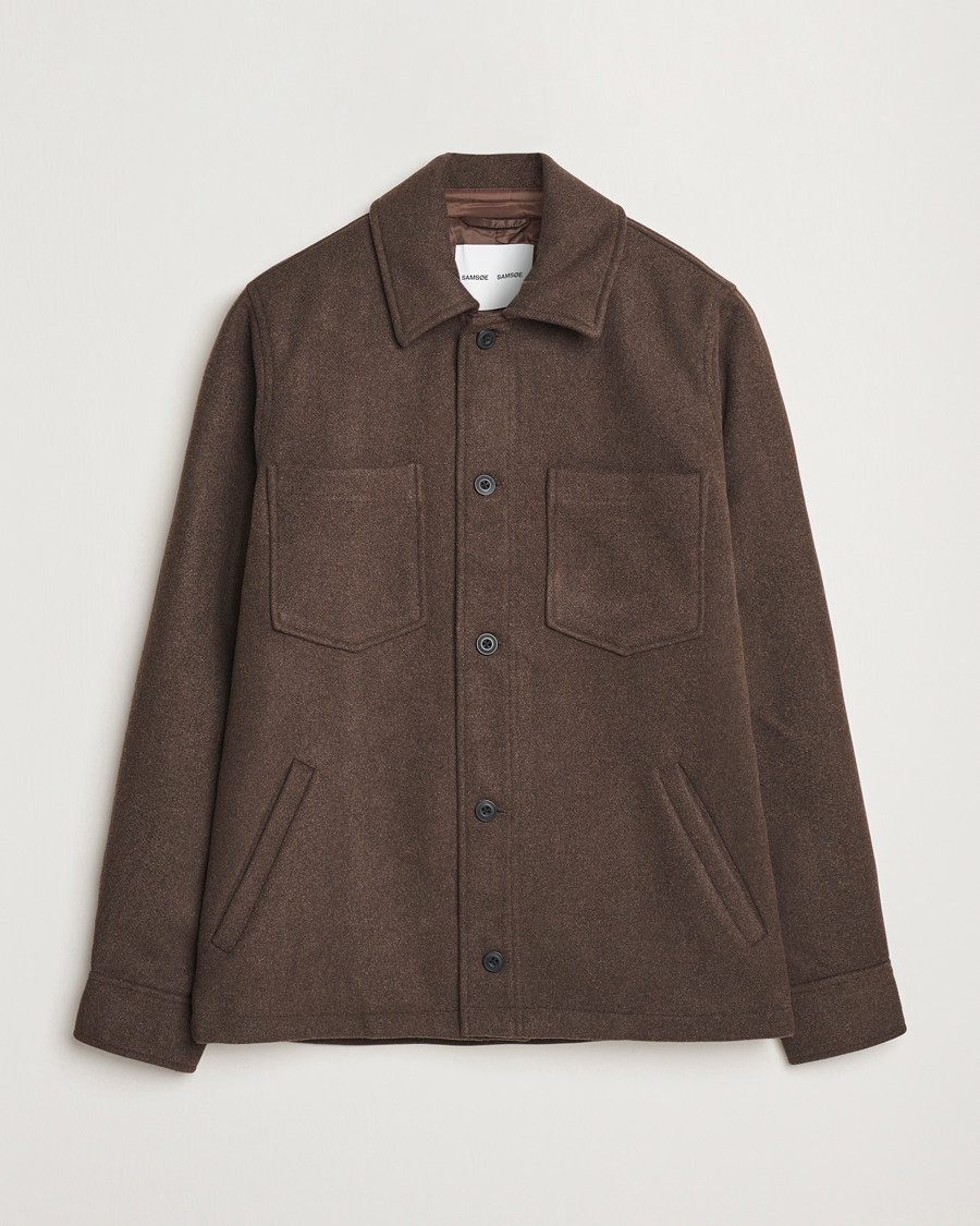 Hombres | Abrigos y chaquetas | Samsøe Samsøe | Pally Padded Shirt Jacket Chocolate Brown