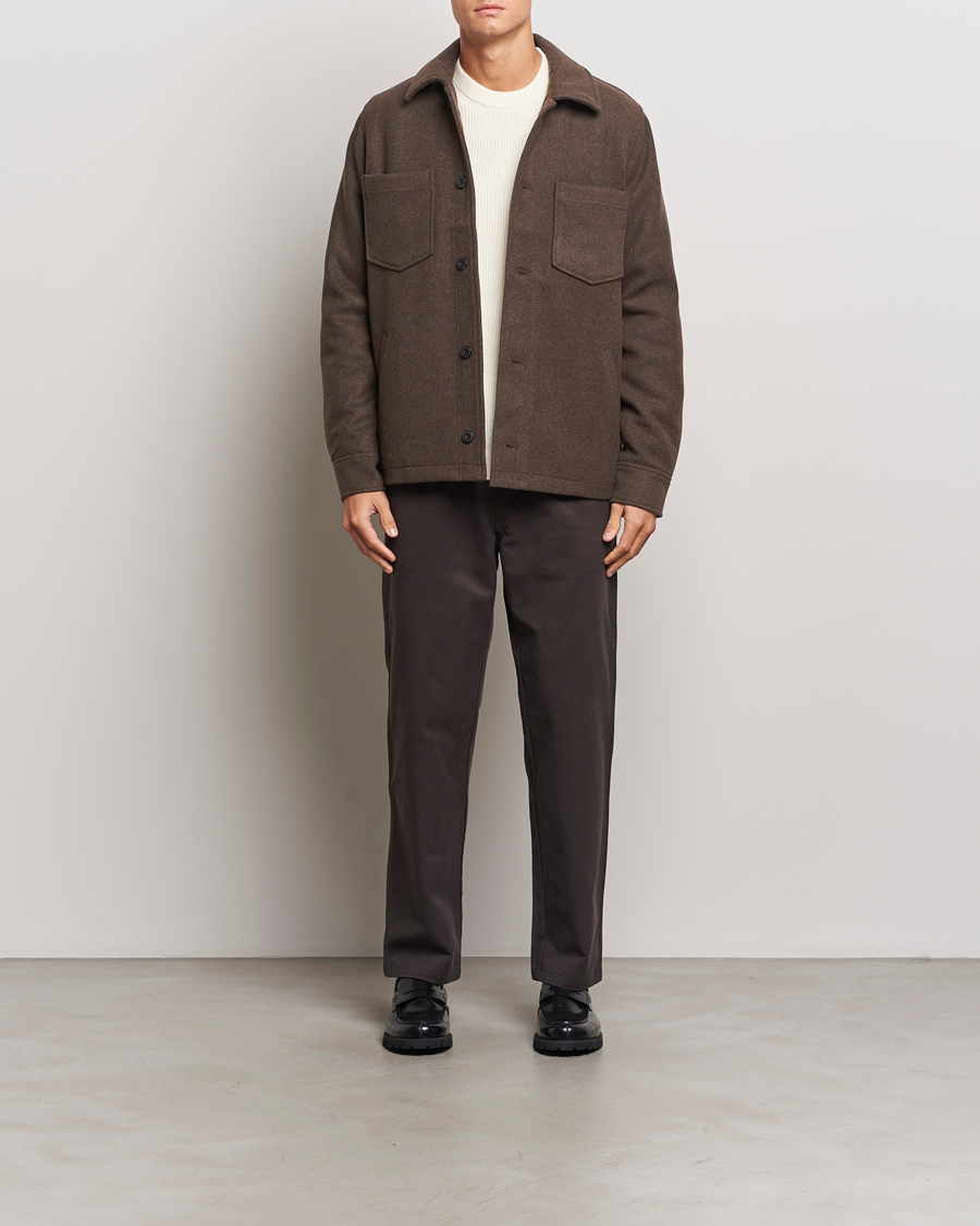 Hombres | Abrigos y chaquetas | Samsøe Samsøe | Pally Padded Shirt Jacket Chocolate Brown