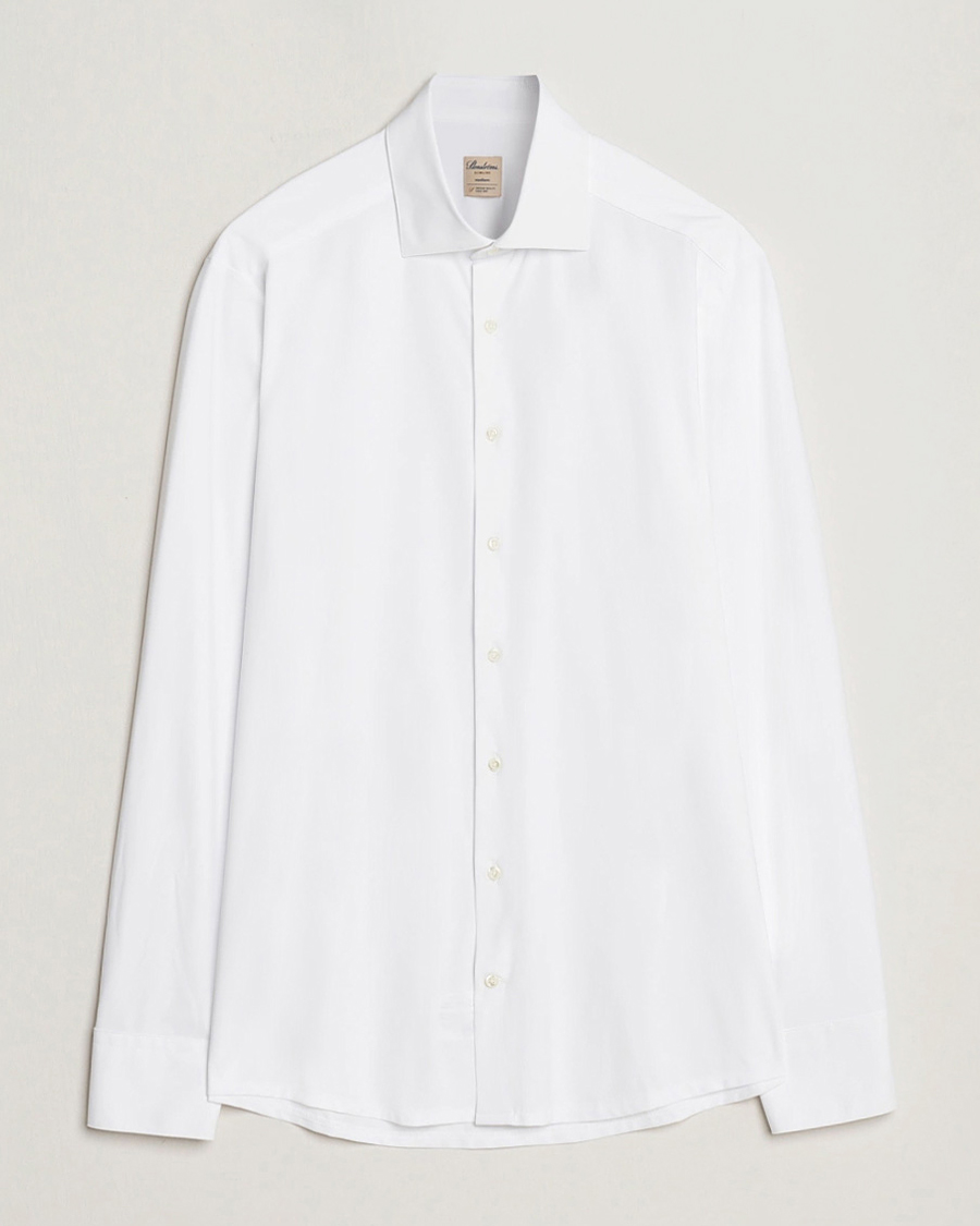 Hombres | Camisas | Stenströms | Slimline Stretch Jersey Shirt White