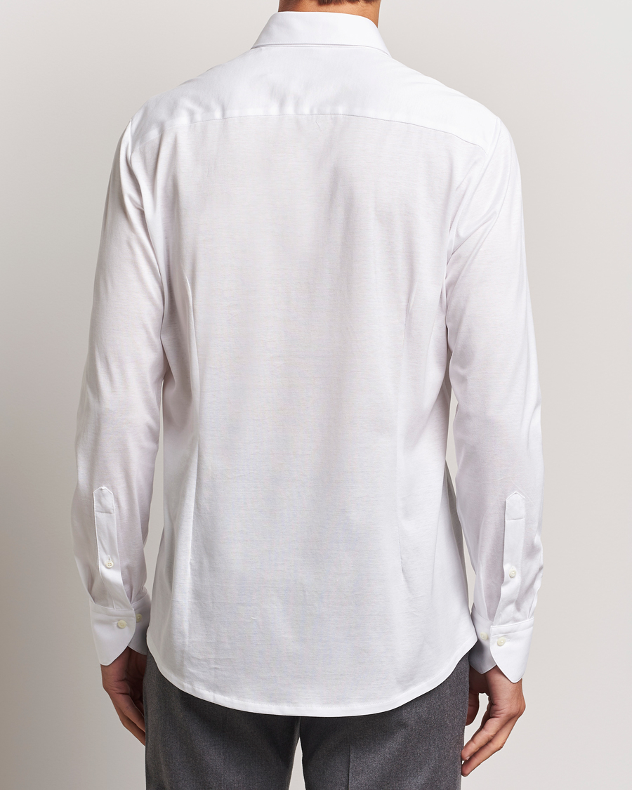 Hombres | Camisas | Stenströms | Slimline Stretch Jersey Shirt White