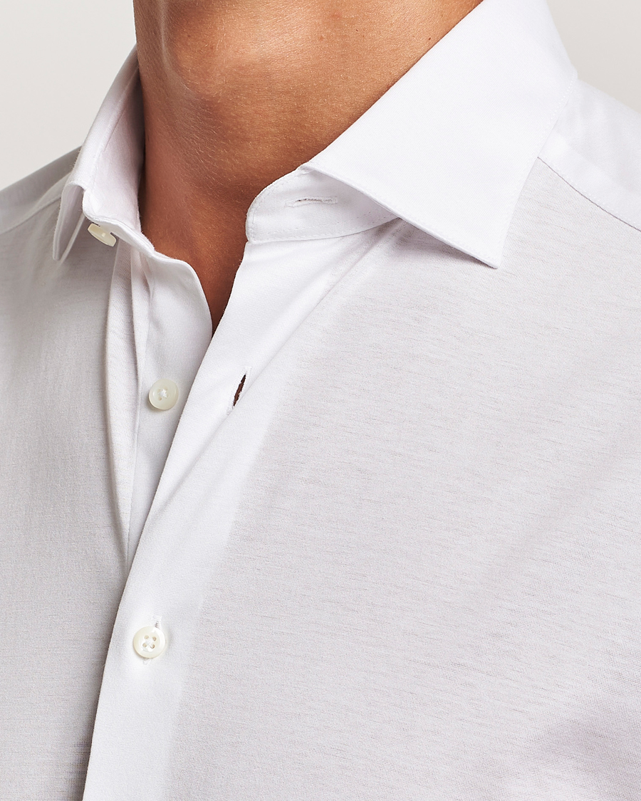 Hombres | Camisas | Stenströms | Slimline Stretch Jersey Shirt White