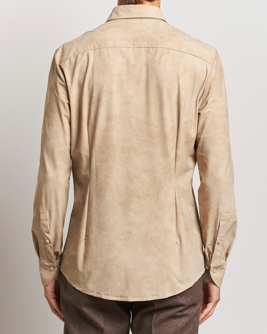 Hombres | Camisas | Stenströms | Slimline 4-Way Stretch Shirt Beige