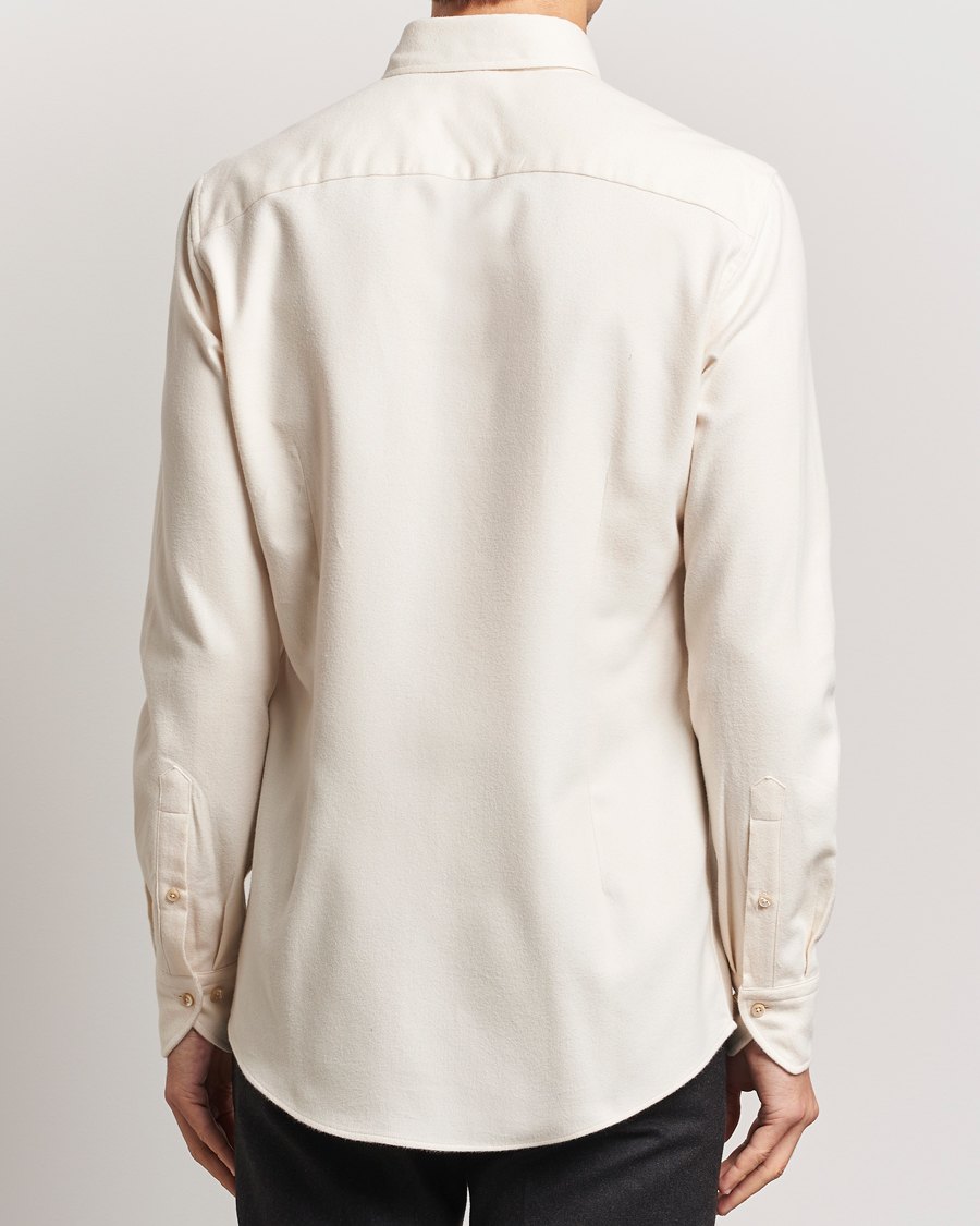 Hombres | Camisas | Stenströms | Slimline Flannel Shirt Beige