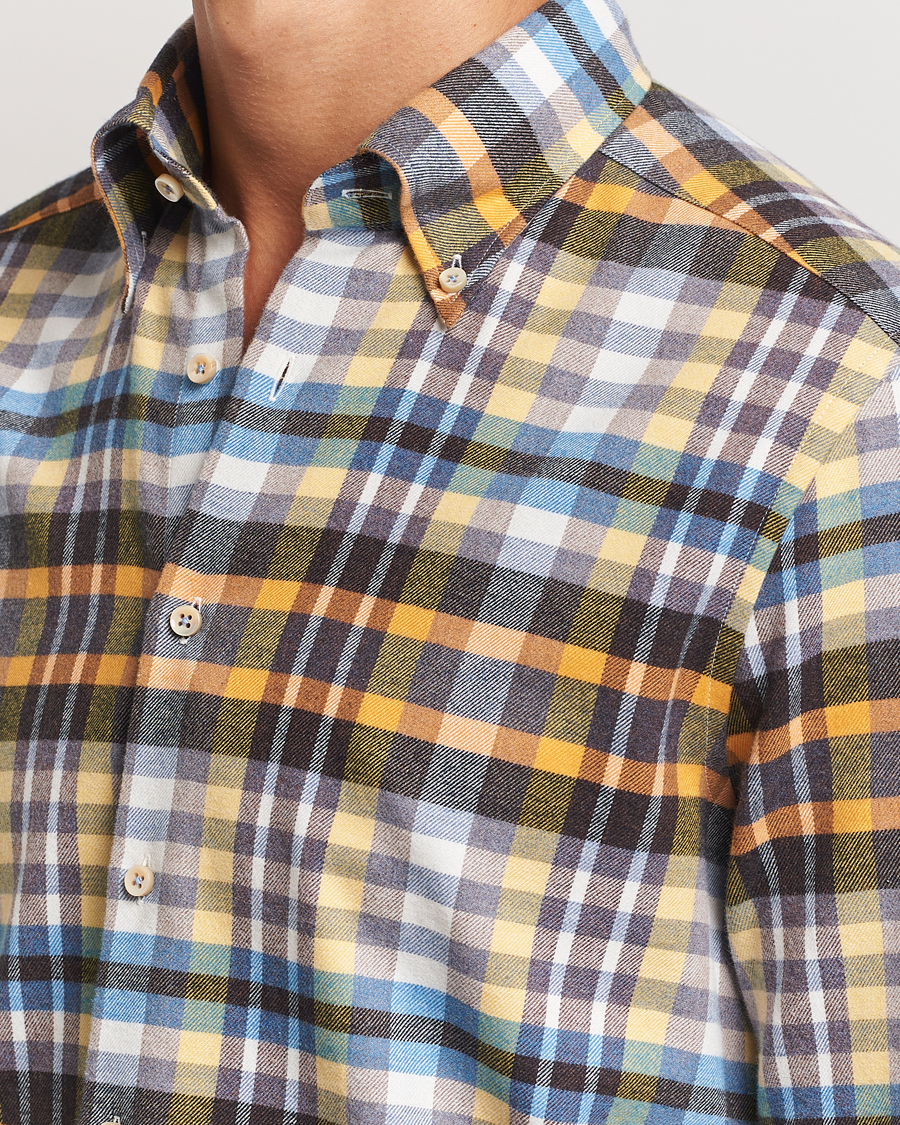 Hombres | Camisas | Stenströms | Slimline Flannel Checked Shirt Multi