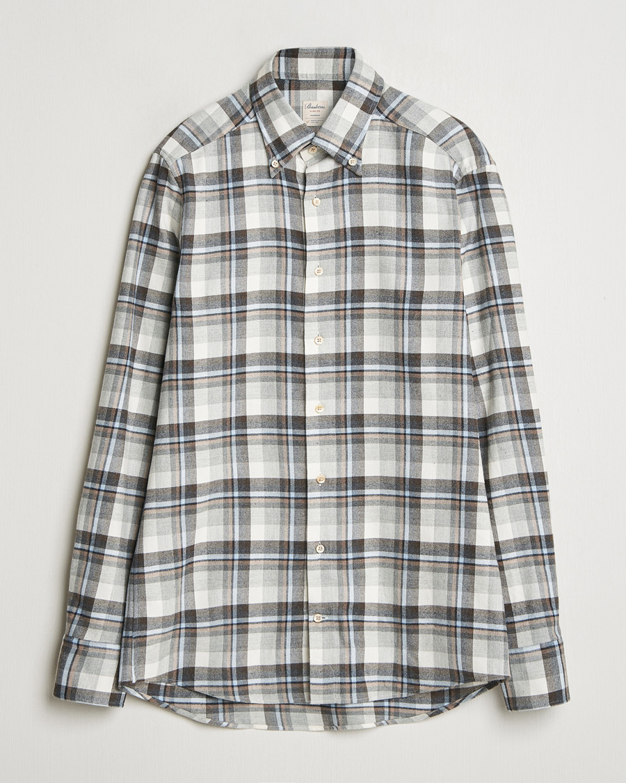 Hombres | Camisas | Stenströms | Slimline Flannel Checked Shirt Multi