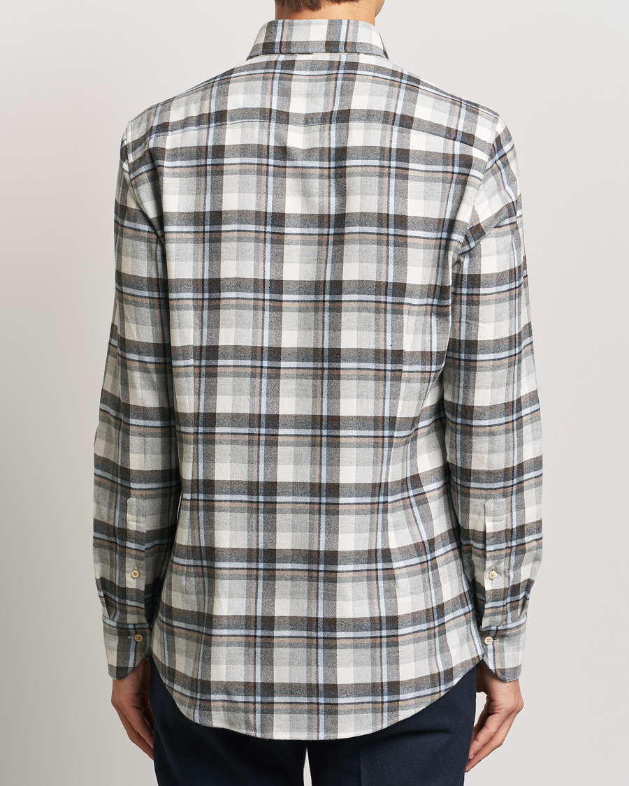 Hombres | Camisas | Stenströms | Slimline Flannel Checked Shirt Multi