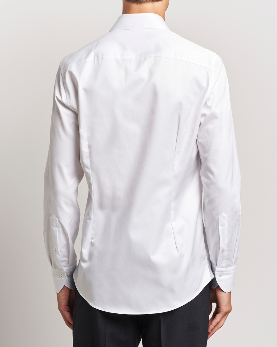 Hombres | Camisas | Stenströms | Slimline Contrast Cut Away Shirt White/Grey