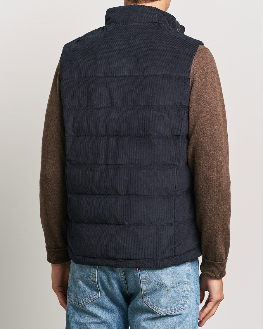 Hombres | Abrigos y chaquetas | Stenströms | Pocket Corduroy Vest Navy