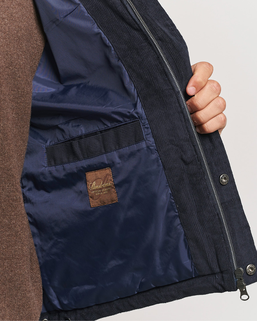 Hombres | Abrigos y chaquetas | Stenströms | Pocket Corduroy Vest Navy