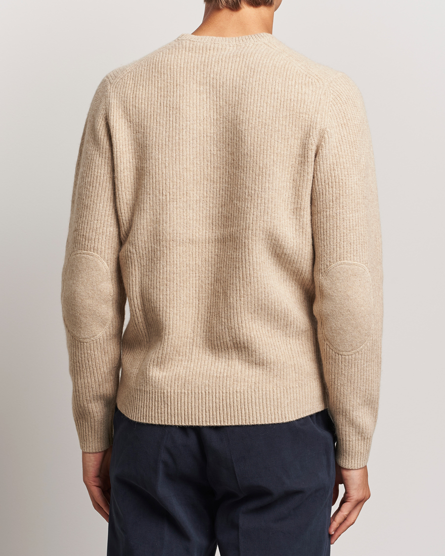 Hombres | Jerséis y prendas de punto | Stenströms | Knitted Ribbed Yak/Merino Sweater Beige