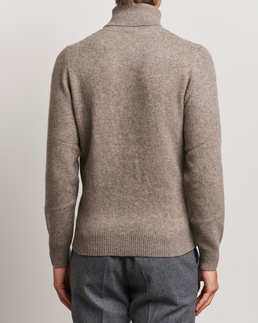 Hombres | Jerséis y prendas de punto | Stenströms | Knitted Yak/Merino Rollneck Brown