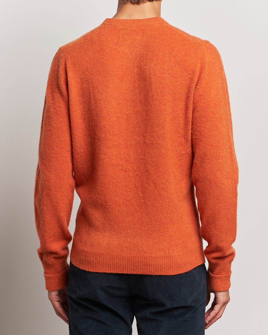 Hombres | Jerséis y prendas de punto | Stenströms | Brushed Merino Crew Neck Orange