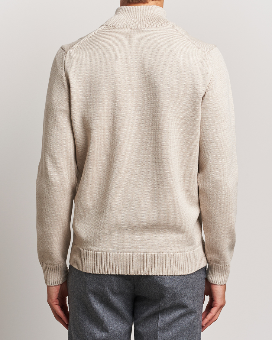 Hombres | Jerséis y prendas de punto | Stenströms | Chunky Knitted Merino Cardigan Beige