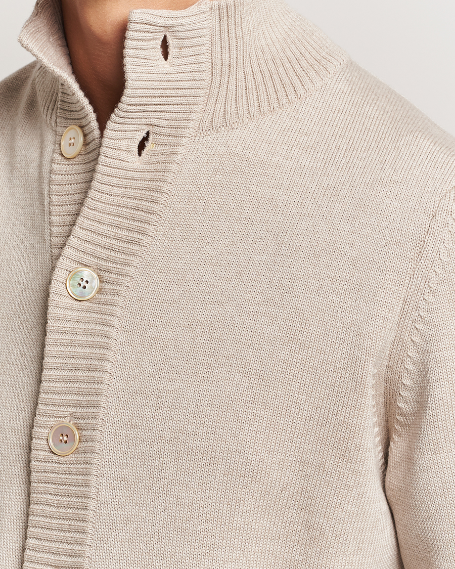 Hombres | Jerséis y prendas de punto | Stenströms | Chunky Knitted Merino Cardigan Beige