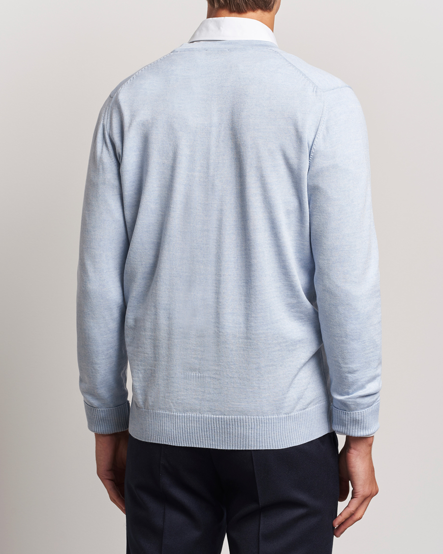 Hombres | Jerséis y prendas de punto | Stenströms | Merino Cardigan Light Blue