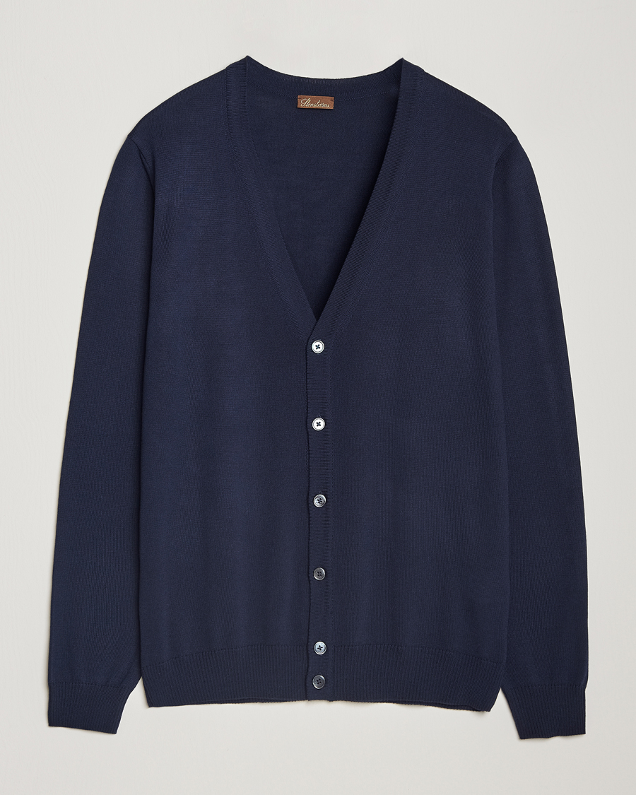 Hombres | Jerséis y prendas de punto | Stenströms | Merino Cardigan Navy