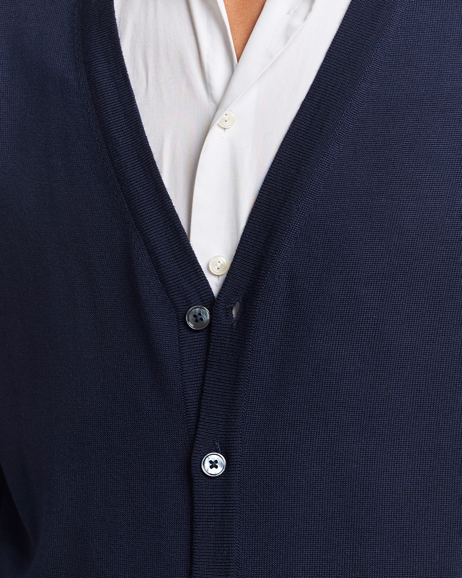 Hombres | Jerséis y prendas de punto | Stenströms | Merino Cardigan Navy