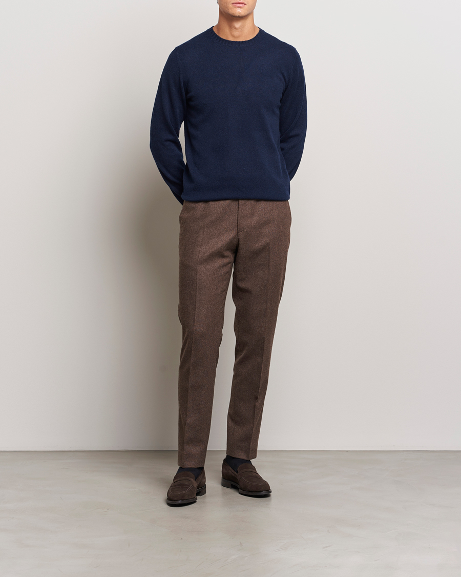 Hombres | Jerséis y prendas de punto | Stenströms | Cashmere Crewneck Navy