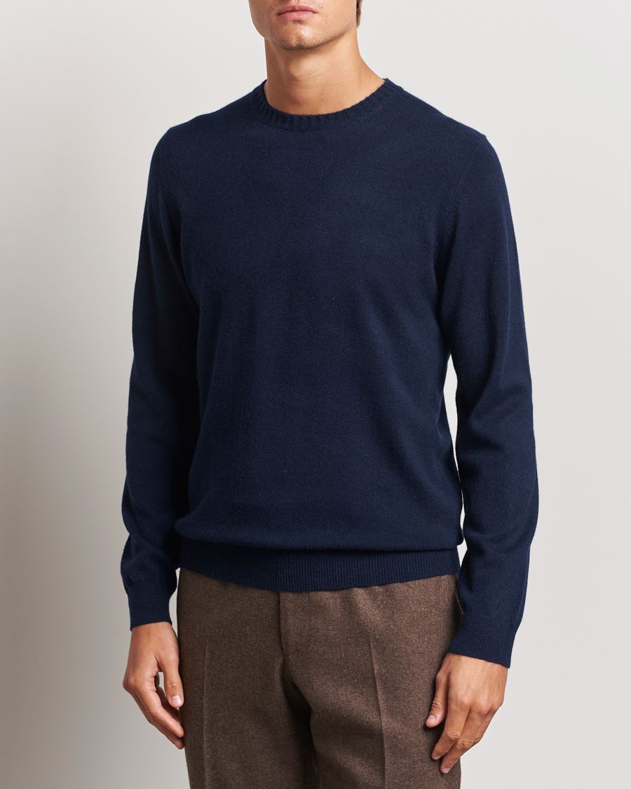 Hombres | Jerséis y prendas de punto | Stenströms | Cashmere Crewneck Navy