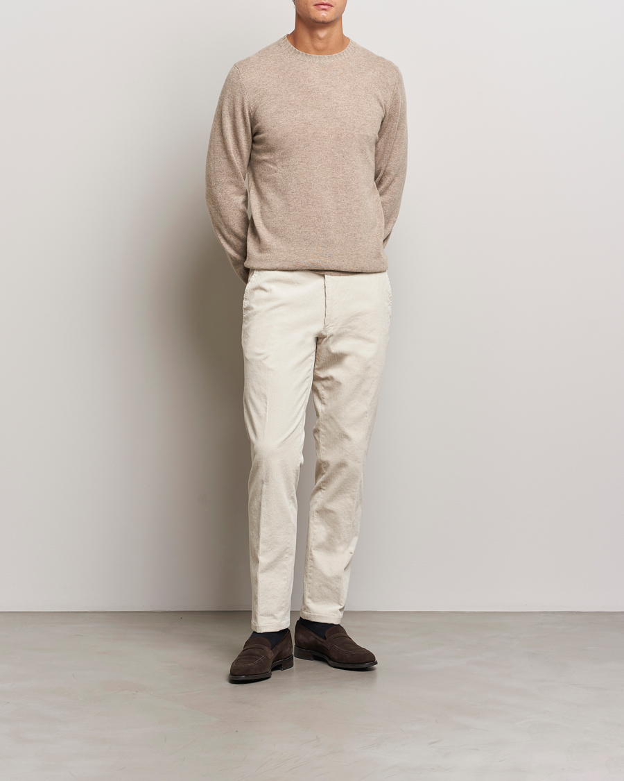 Hombres | Jerséis y prendas de punto | Stenströms | Cashmere Crewneck Beige