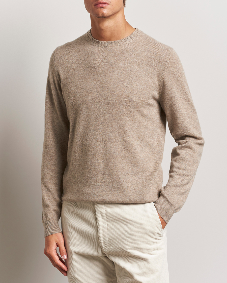 Hombres | Jerséis y prendas de punto | Stenströms | Cashmere Crewneck Beige