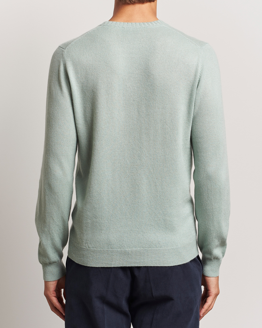 Hombres | Jerséis y prendas de punto | Stenströms | Cashmere Crewneck Light Green