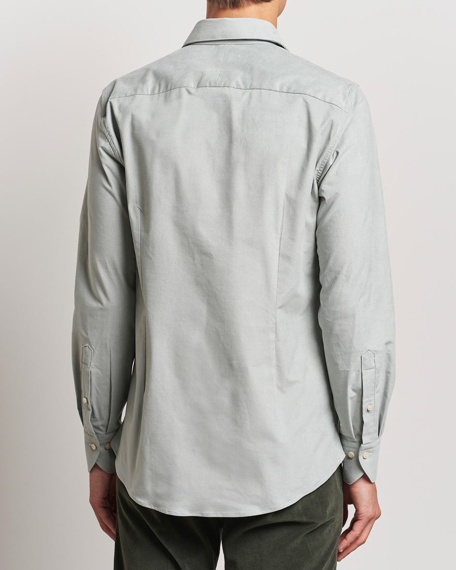Hombres | Camisas | Stenströms | 1899 Velvet Baby Corduroy Shirt Soft Green