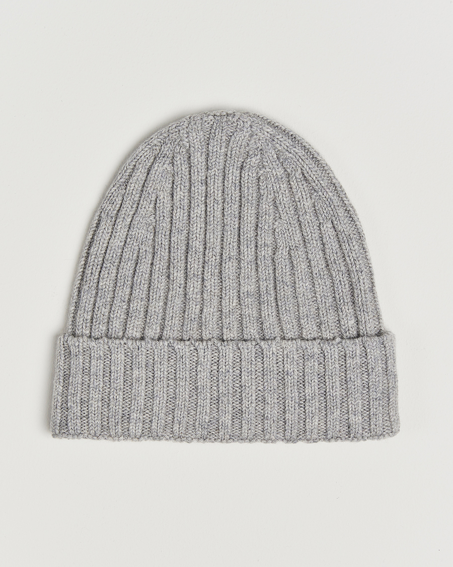 Hombres | Stenströms Ribbed Cotton/Cashmere Hat Grey | Stenströms | Ribbed Cotton/Cashmere Hat Grey