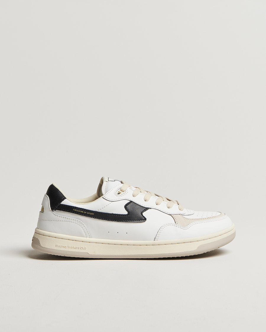 Hombres | Stepney Workers Club Pro Cup 01 S-Strike Leather Sneaker White/Black | Stepney Workers Club | Pro Cup 01 S-Strike Leather Sneaker White/Black