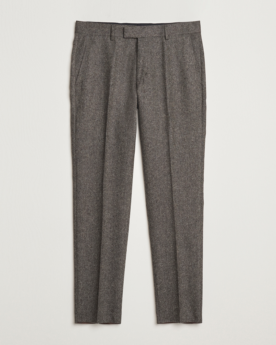 Hombres | Pantalones | Tiger of Sweden | Tenuta Brushed Wool Trousers Turkish Coffee