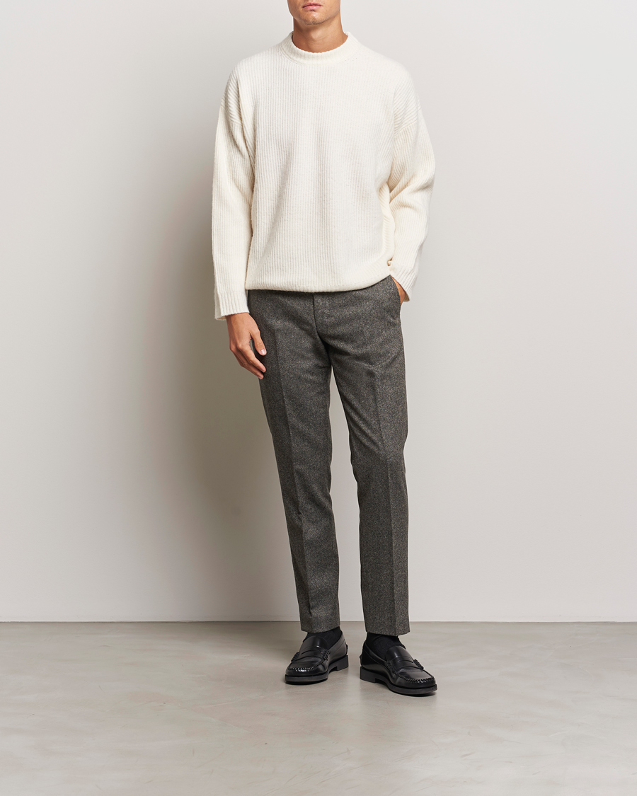 Hombres | Pantalones | Tiger of Sweden | Tenuta Brushed Wool Trousers Turkish Coffee