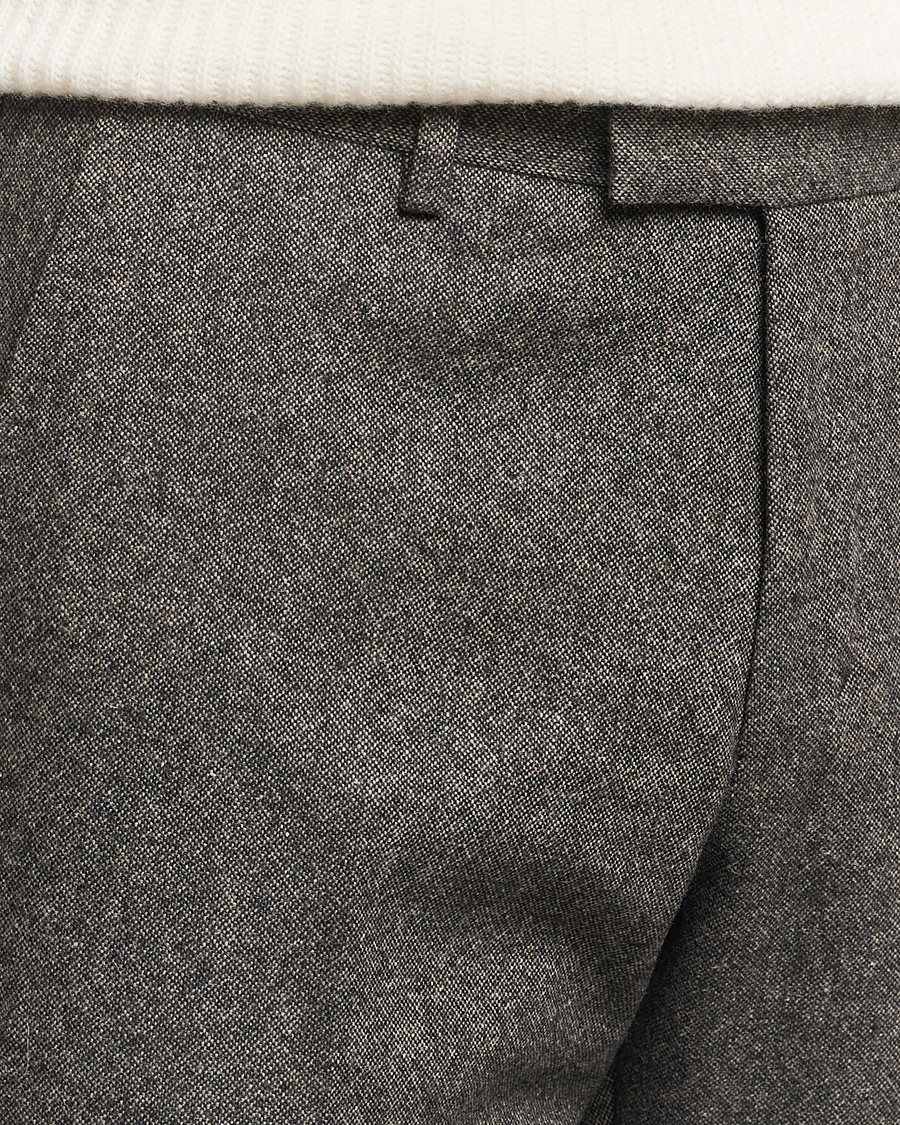 Hombres | Pantalones | Tiger of Sweden | Tenuta Brushed Wool Trousers Turkish Coffee
