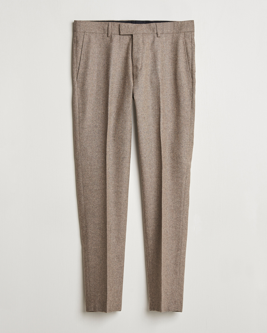 Hombres | Pantalones | Tiger of Sweden | Tenuta Brushed Wool Trousers Burlywood