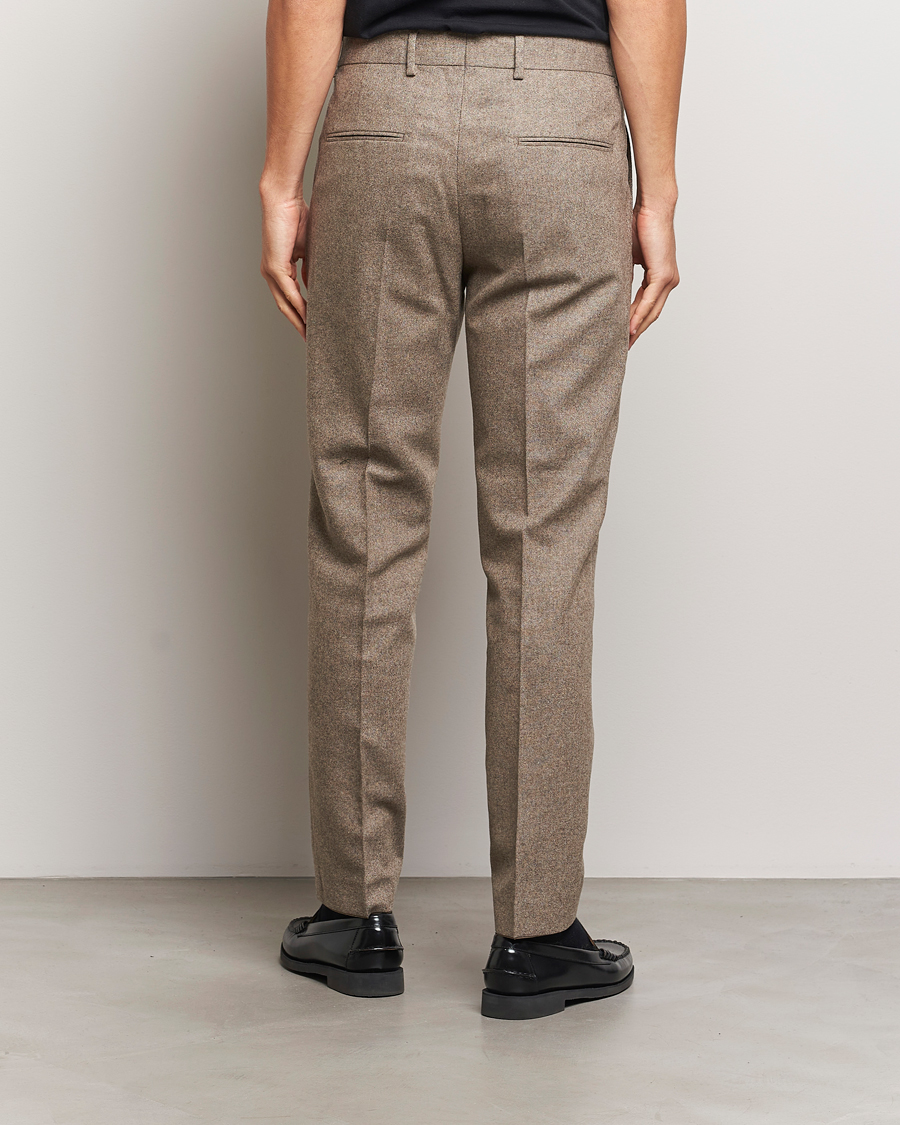 Hombres | Pantalones | Tiger of Sweden | Tenuta Brushed Wool Trousers Burlywood