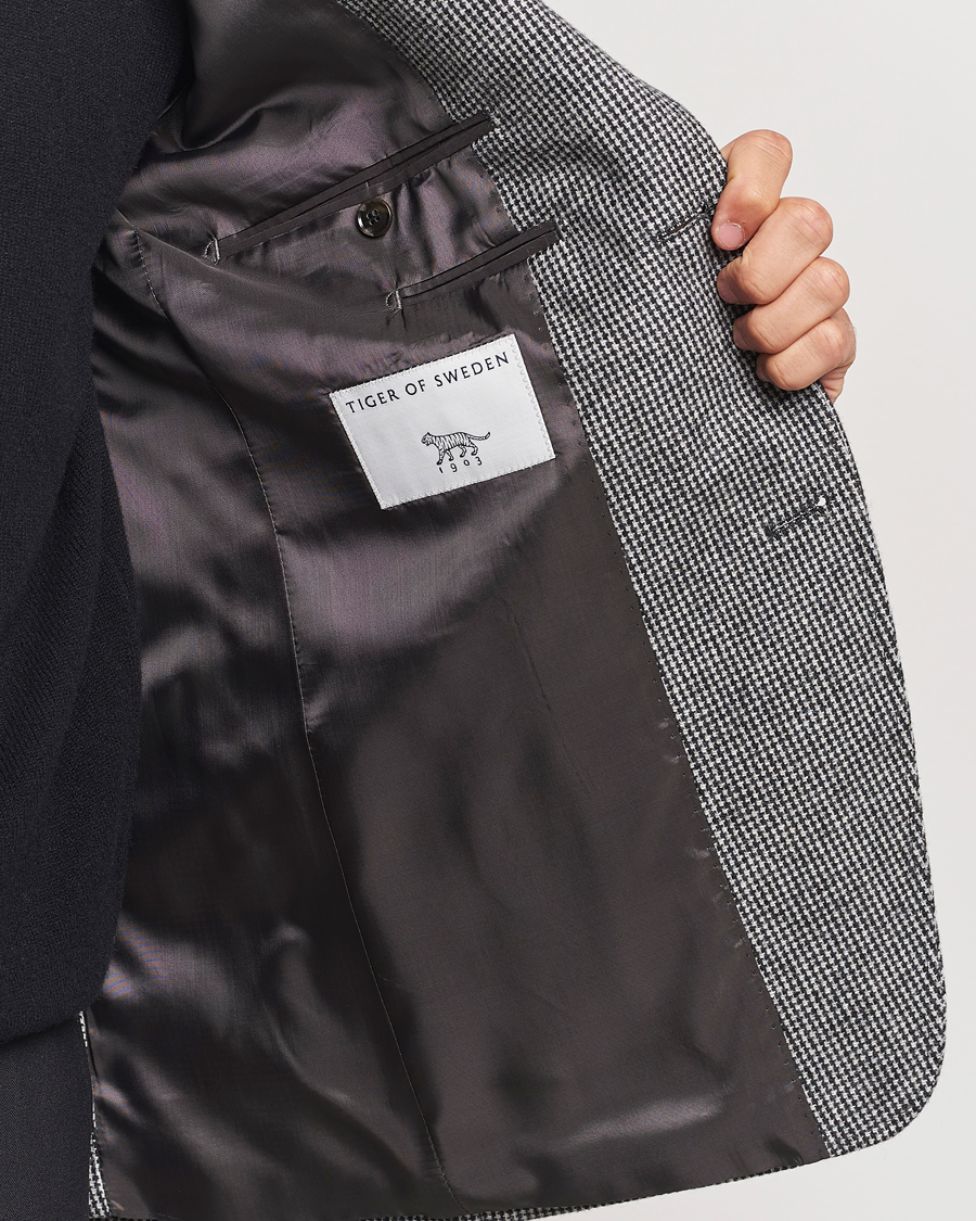 Hombres | Blazers | Tiger of Sweden | Justin Wool Pepita Blazer Black/White