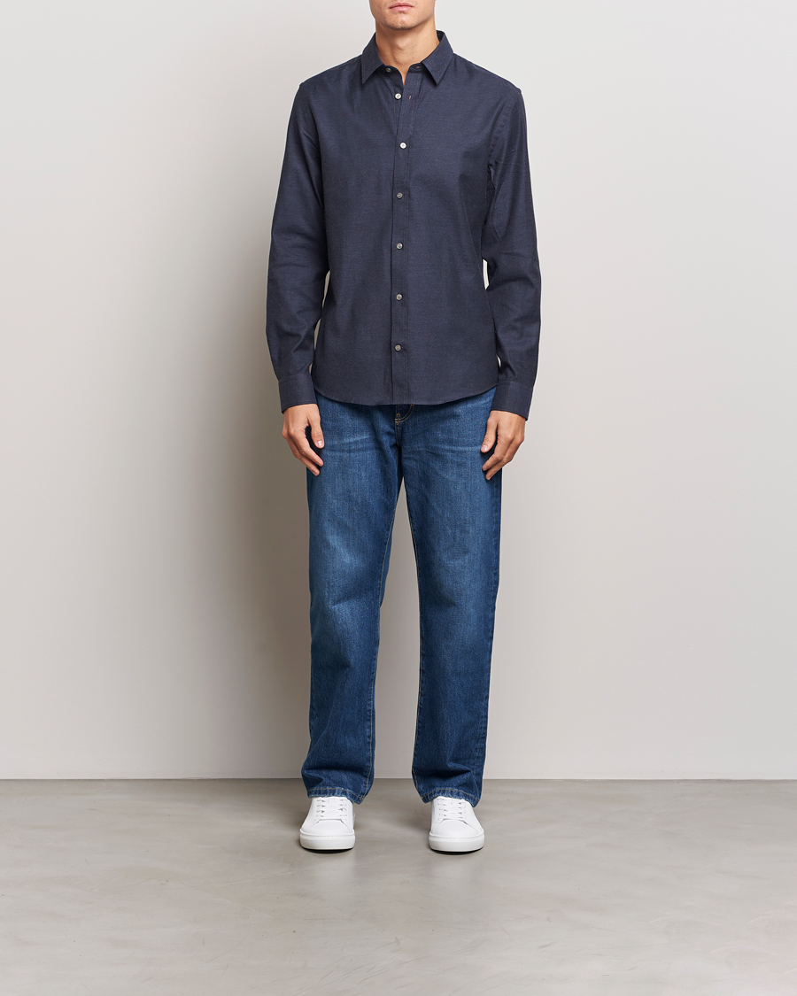 Hombres | Camisas | Tiger of Sweden | Spenser Brushed Twill Shirt Sea Blue