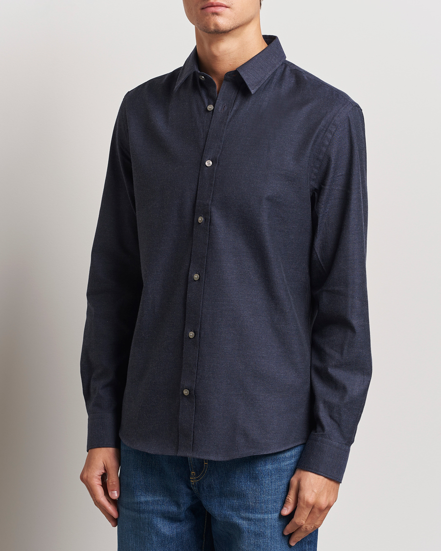 Hombres | Camisas | Tiger of Sweden | Spenser Brushed Twill Shirt Sea Blue