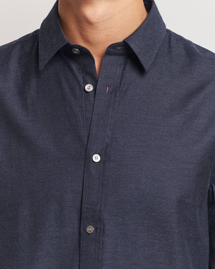 Hombres | Camisas | Tiger of Sweden | Spenser Brushed Twill Shirt Sea Blue
