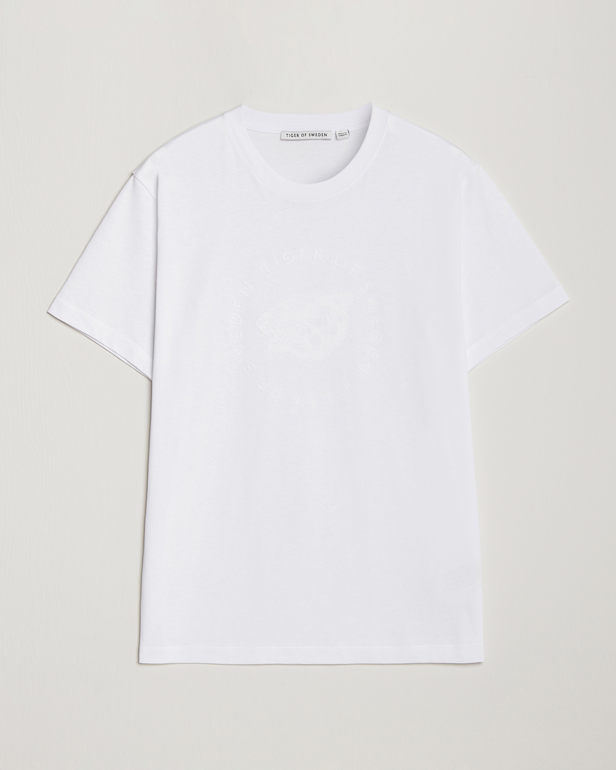Hombres | Camisetas | Tiger of Sweden | Dillan Logo Crew Neck T-Shirt Pure White