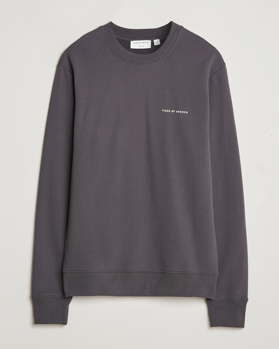 Hombres | Jerséis y prendas de punto | Tiger of Sweden | Emerson Crew Neck Sweatshirt Charcoal