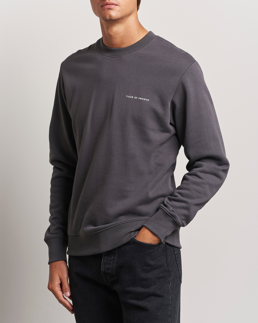 Hombres | Jerséis y prendas de punto | Tiger of Sweden | Emerson Crew Neck Sweatshirt Charcoal