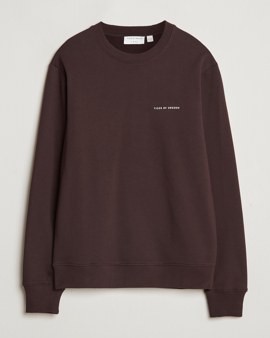 Hombres | Jerséis y prendas de punto | Tiger of Sweden | Emerson Crew Neck Sweatshirt Dark Chocolate