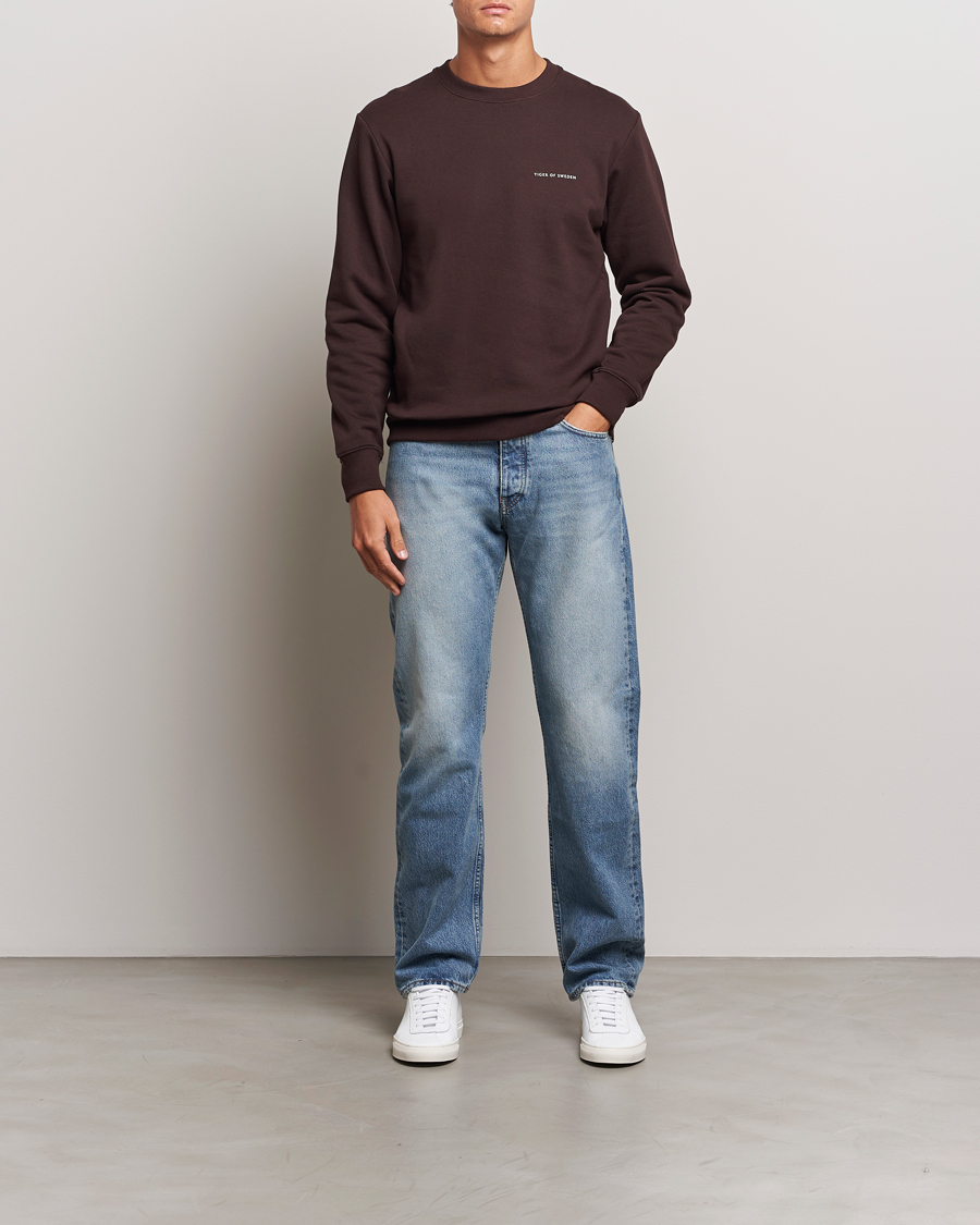 Hombres | Jerséis y prendas de punto | Tiger of Sweden | Emerson Crew Neck Sweatshirt Dark Chocolate