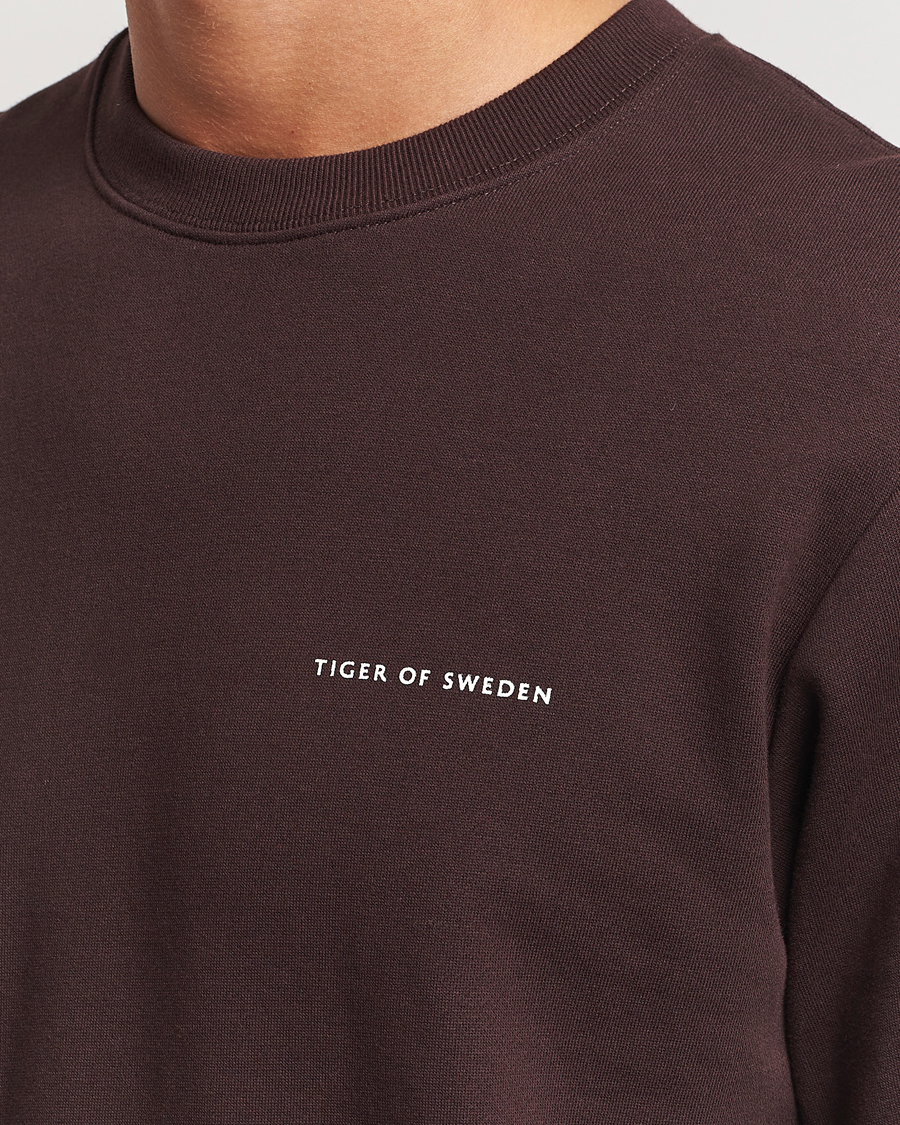 Hombres | Jerséis y prendas de punto | Tiger of Sweden | Emerson Crew Neck Sweatshirt Dark Chocolate